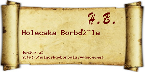 Holecska Borbála névjegykártya